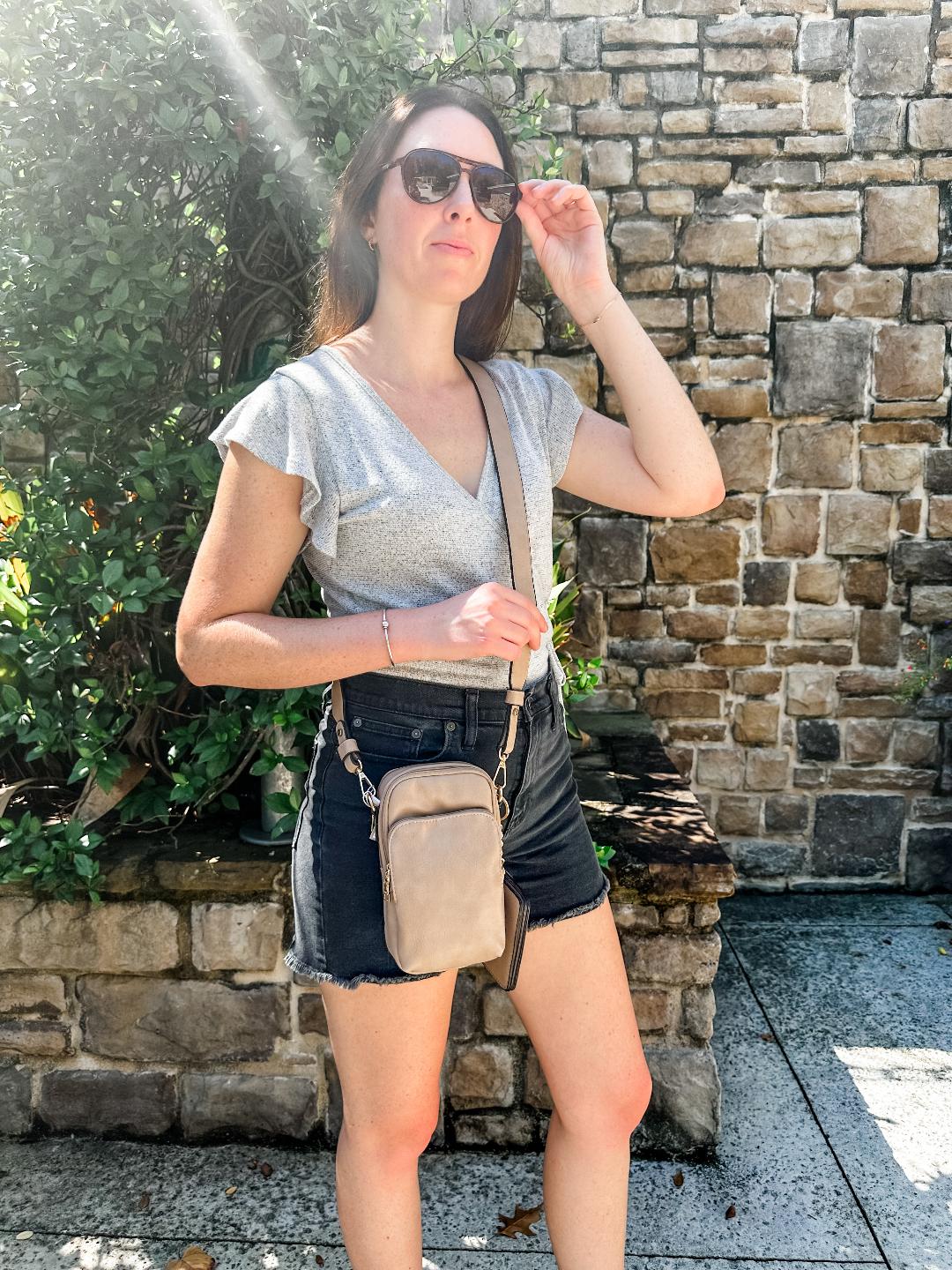 Soft Vegan Leather Crossbody w/ Pouch