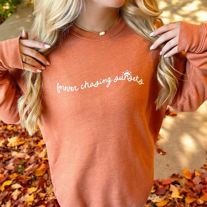 Super Soft FOREVER CHASING SUNSETS  Graphic Sweatshirt